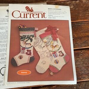 Vintage Make-A-Stocking Sewing Kit Christmas Rocking Horse Holiday Folk Art